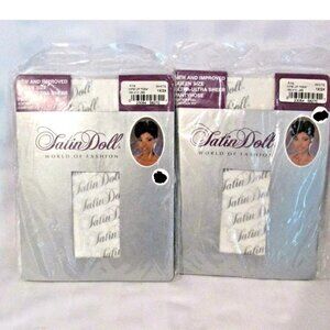 Satin Doll NWT VINTAGE 2 PAIR Size 1X - 2X Ultra Ultra Sheer Pantyhose Ivory